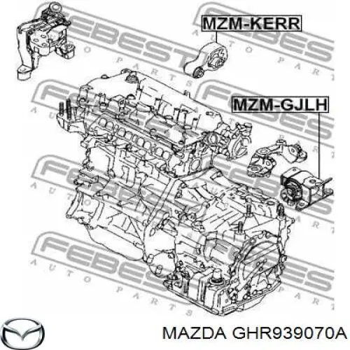 Compre GHR939070A Mazda Coxim (suporte) esquerdo de motor