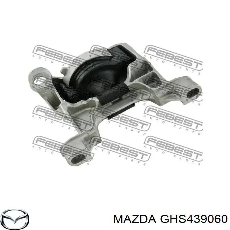 GHS439060 Mazda Coxim (suporte) direito de motor