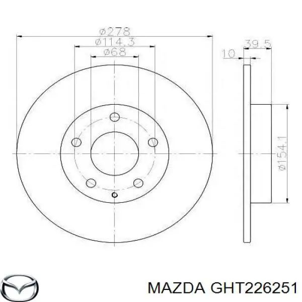 Disco do freio traseiro Mazda GHT226251 preço, a partir de 47,67 USD
