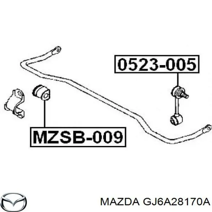 Compre GJ6A28170A Mazda Montante de estabilizador traseiro