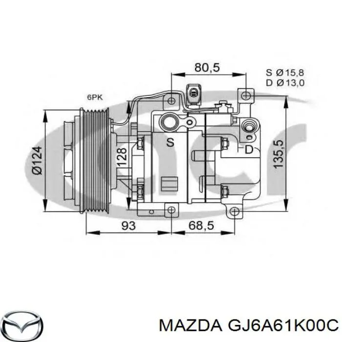 Compre GJ6A61K00C Mazda Compressor de aparelho de ar condicionado