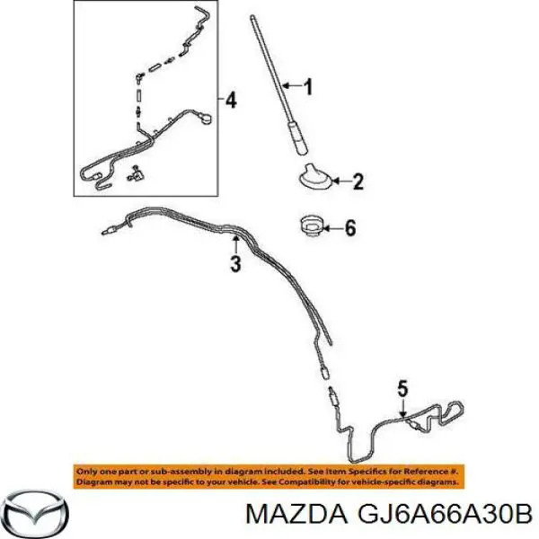 Compre GJ6A66A30B Mazda Haste de antena