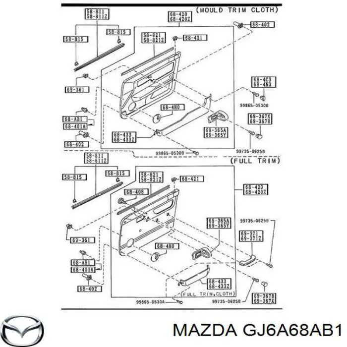 Compre G03168401 Mazda Cápsula (prendedor) de fixação de revestimento da porta