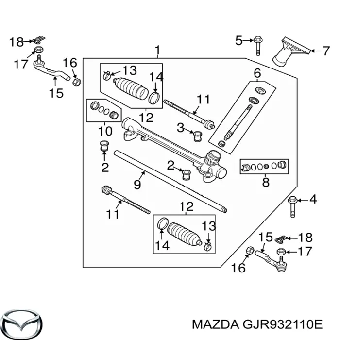 141904 Elstock Cremalheira da direção