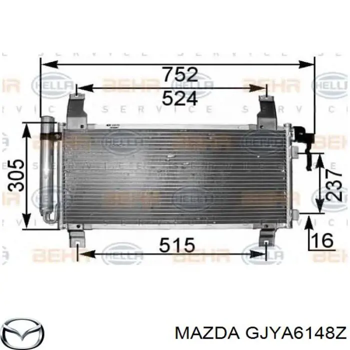 Radiador de aparelho de ar condicionado Mazda GJYA6148Z preço, a partir de 66,40 USD