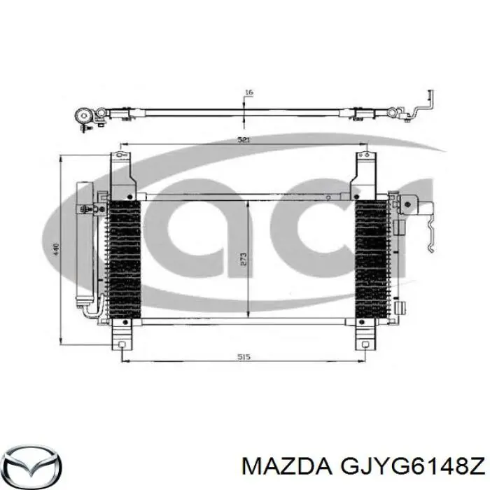 Radiador de aparelho de ar condicionado Mazda 6 MPS GG