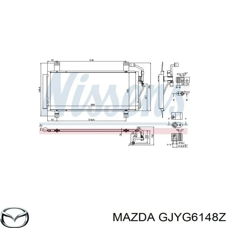 Radiador de aparelho de ar condicionado para Mazda 6 MPS GG