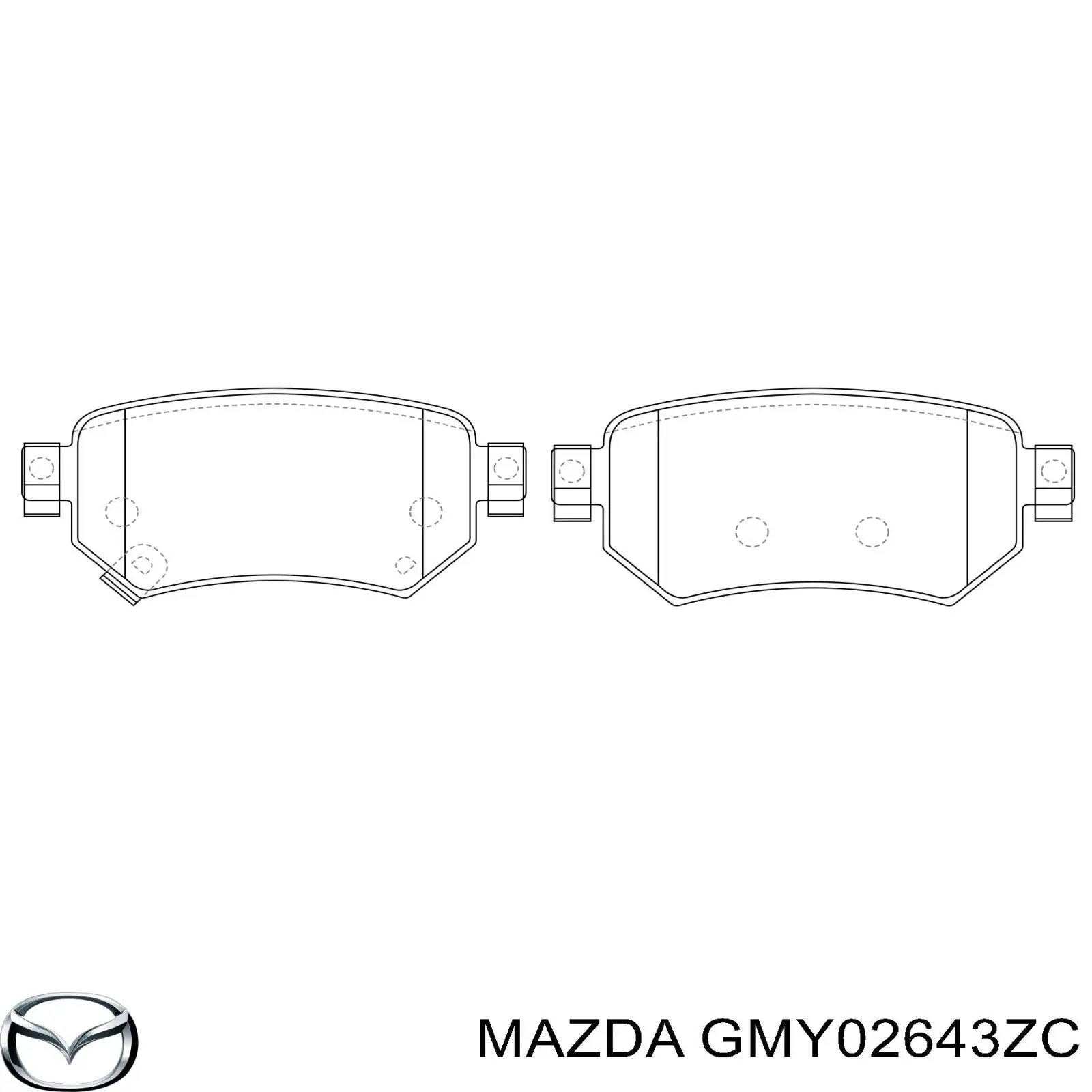 GMY02643ZC Mazda Sapatas do freio traseiras de disco