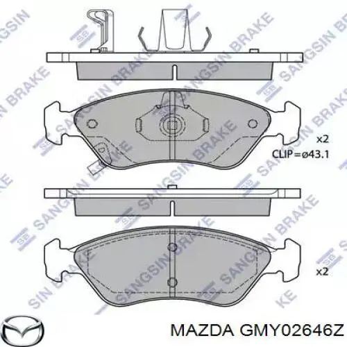 Kit de reparação de suporte do freio traseiro GMY02646Z Mazda