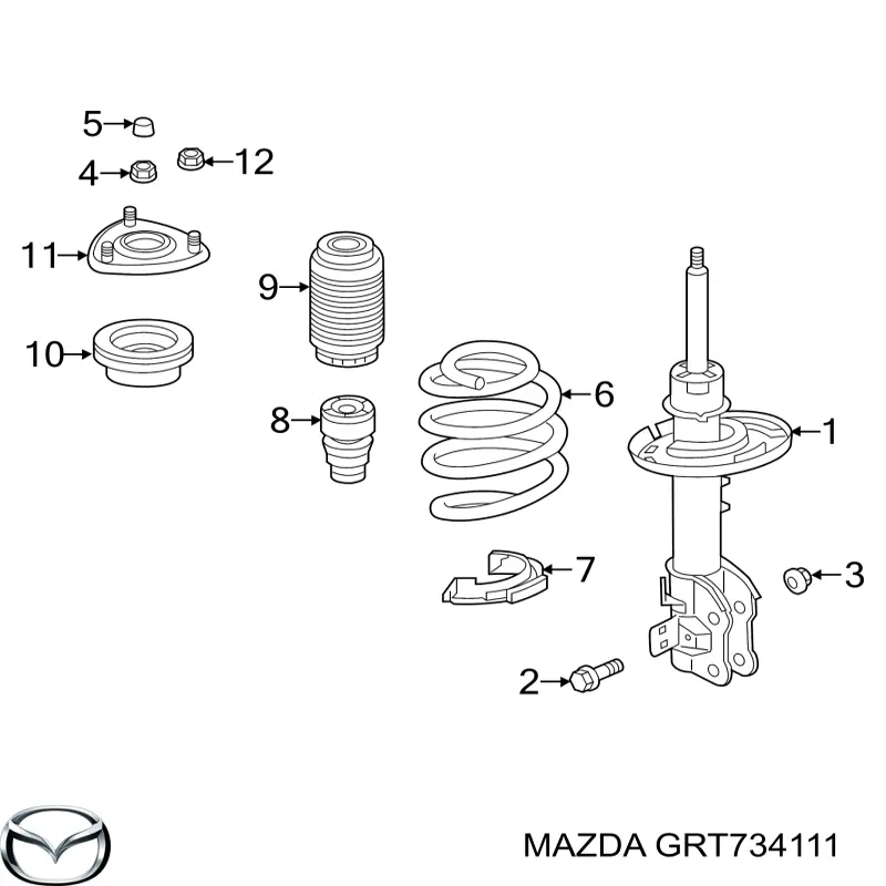 GRT734111 Mazda Pára-choque (grade de proteção) de amortecedor dianteiro
