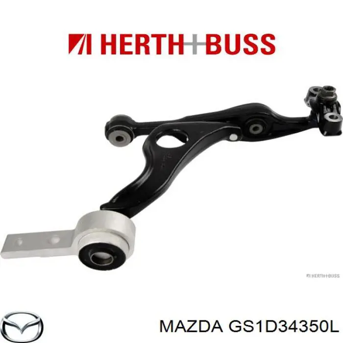 Compre GS1D34350L Mazda Braço oscilante inferior esquerdo de suspensão dianteira