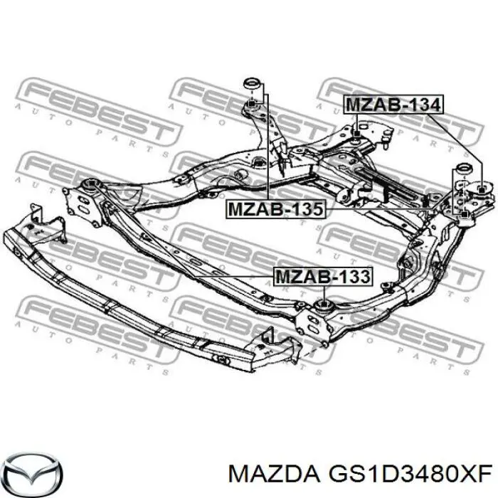 Viga de suspensão dianteira (plataforma veicular) Mazda GS1D3480XF preço, a partir de 388,86 USD