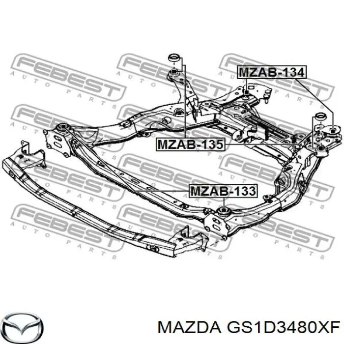 Compre GS1D3480XF Mazda Viga de suspensão dianteira (plataforma veicular)