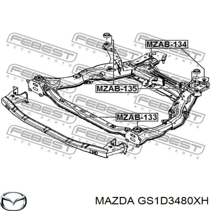 Viga de suspensão dianteira (plataforma veicular) Mazda GS1D3480XH preço, a partir de 388,19 USD