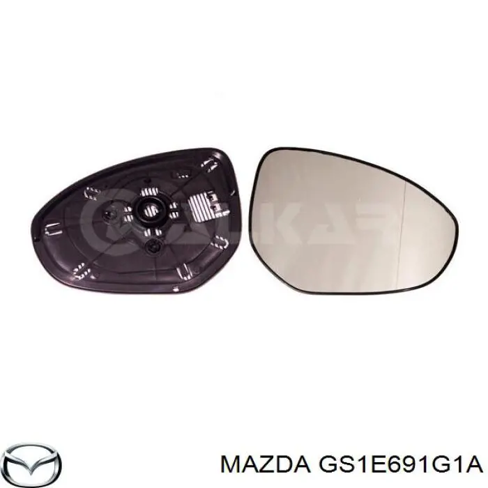 Compre GS1E691G1A Mazda Elemento espelhado do espelho de retrovisão direito