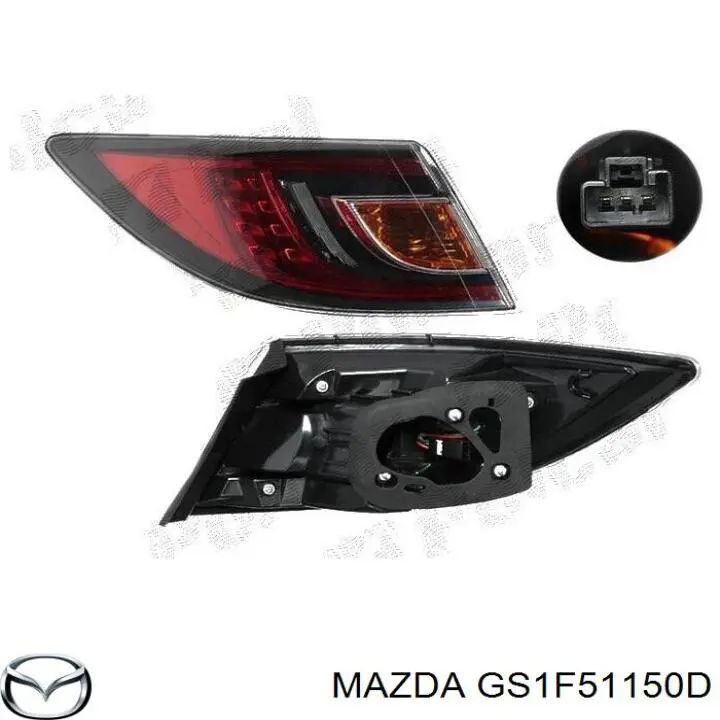GS1F51150D Mazda Lanterna traseira direita externa