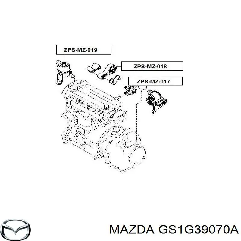 Compre GS1G39070A Mazda Coxim (suporte) esquerdo de motor