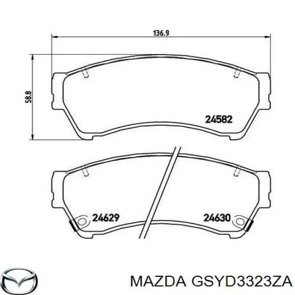 Compre GSYD3323ZA Mazda Sapatas do freio dianteiras de disco