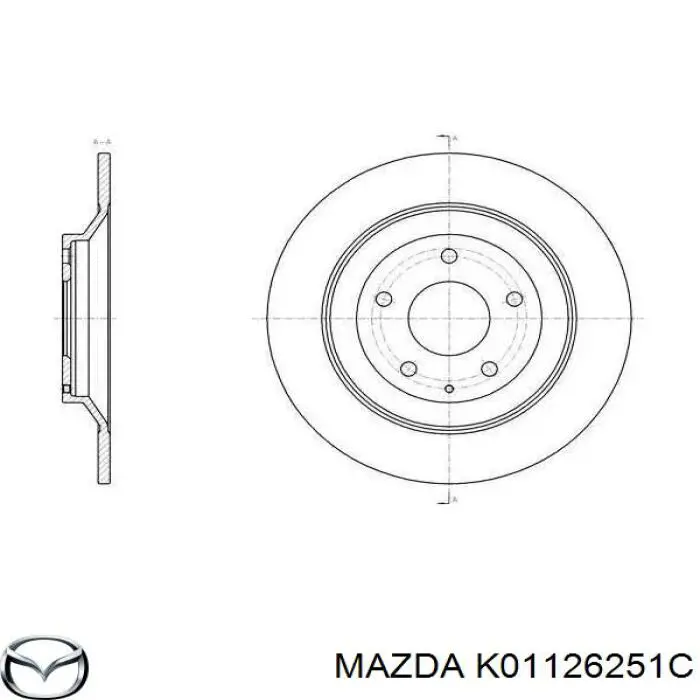 K01126251C Mazda Disco do freio traseiro
