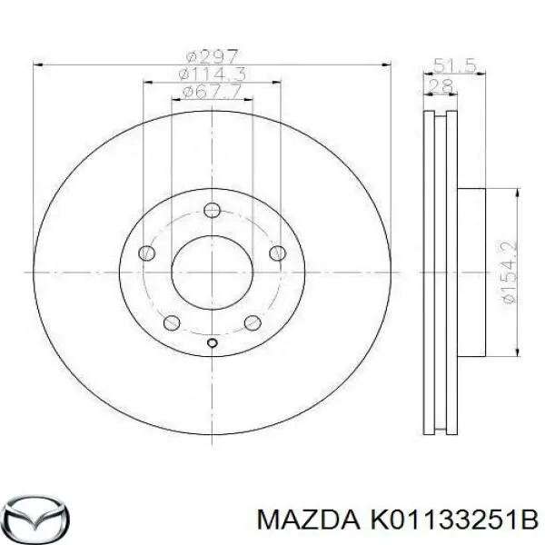 K01133251B Mazda Disco do freio dianteiro