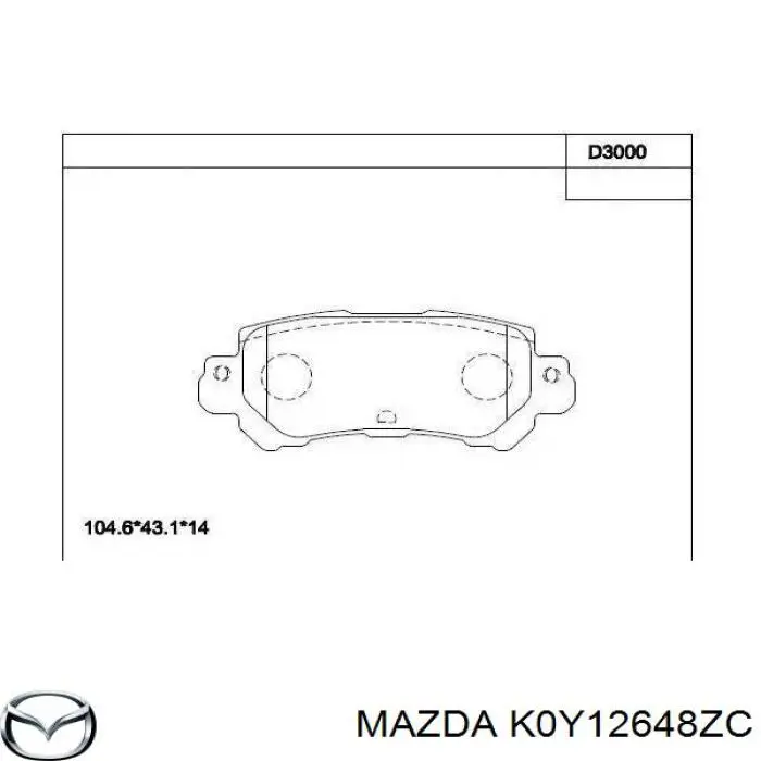 Sapatas do freio traseiras de disco Mazda K0Y12648ZC preço, a partir de 25,15 USD
