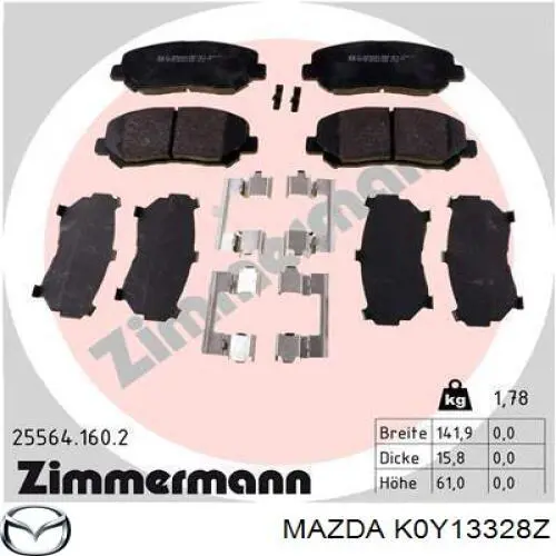 Sapatas do freio dianteiras de disco Mazda K0Y13328Z preço, a partir de 24,68 USD