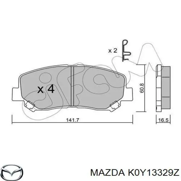 K0Y13329Z Mazda Sapatas do freio dianteiras de disco