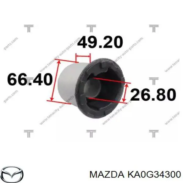 Compre KA0G34300 Mazda Braço oscilante inferior direito de suspensão dianteira