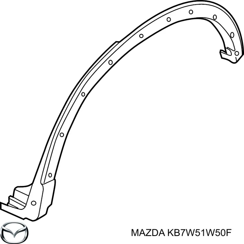 Compre KB7W51W50F Mazda Expansor direito (placa sobreposta) de arco do pára-lama traseiro