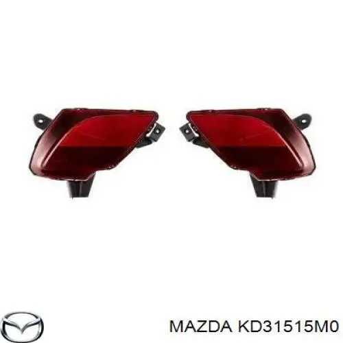 Compre KD31515M0 Mazda Retrorrefletor (refletor) do pára-choque traseiro esquerdo