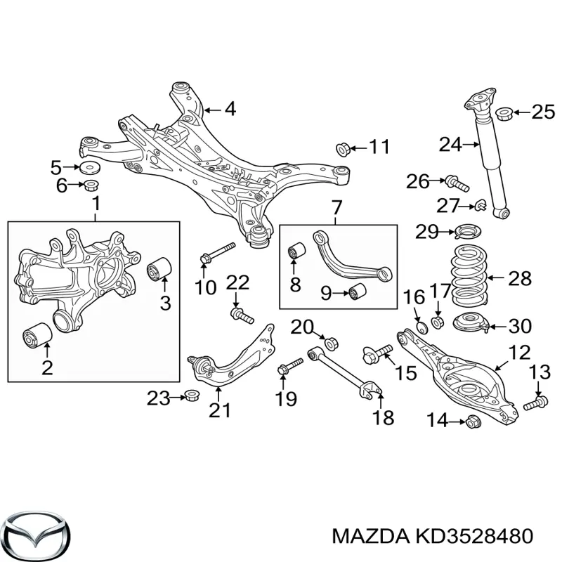 Bloco silencioso do braço oscilante superior traseiro Mazda KD3528480 preço, a partir de 14,67 USD