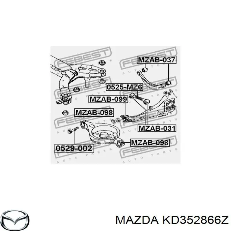 Parafuso de fixação de braço oscilante de inclinação traseiro, interno Mazda KD352866Z preço, a partir de 9,22 USD