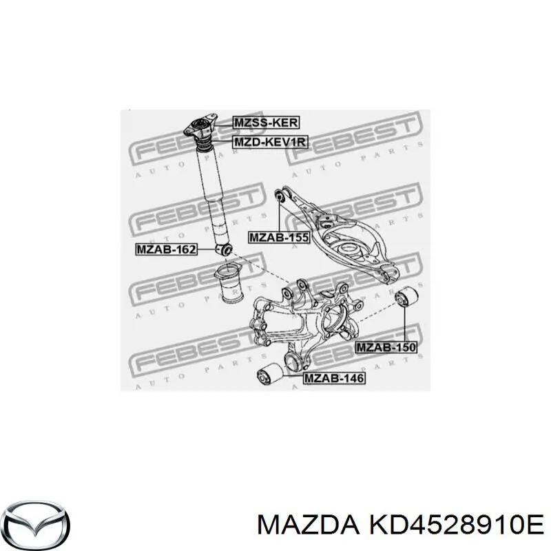 KD4528910E Mazda Amortecedor traseiro