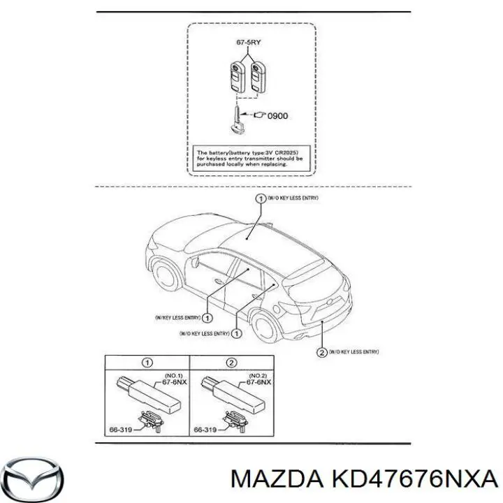 Antena (anel) de imobilizador Mazda KD47676NXA preço, a partir de 45,97 USD