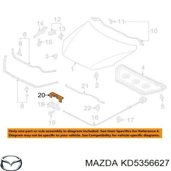 Consola do fecho da capota Mazda KD5356627 preço, a partir de 5,78 USD