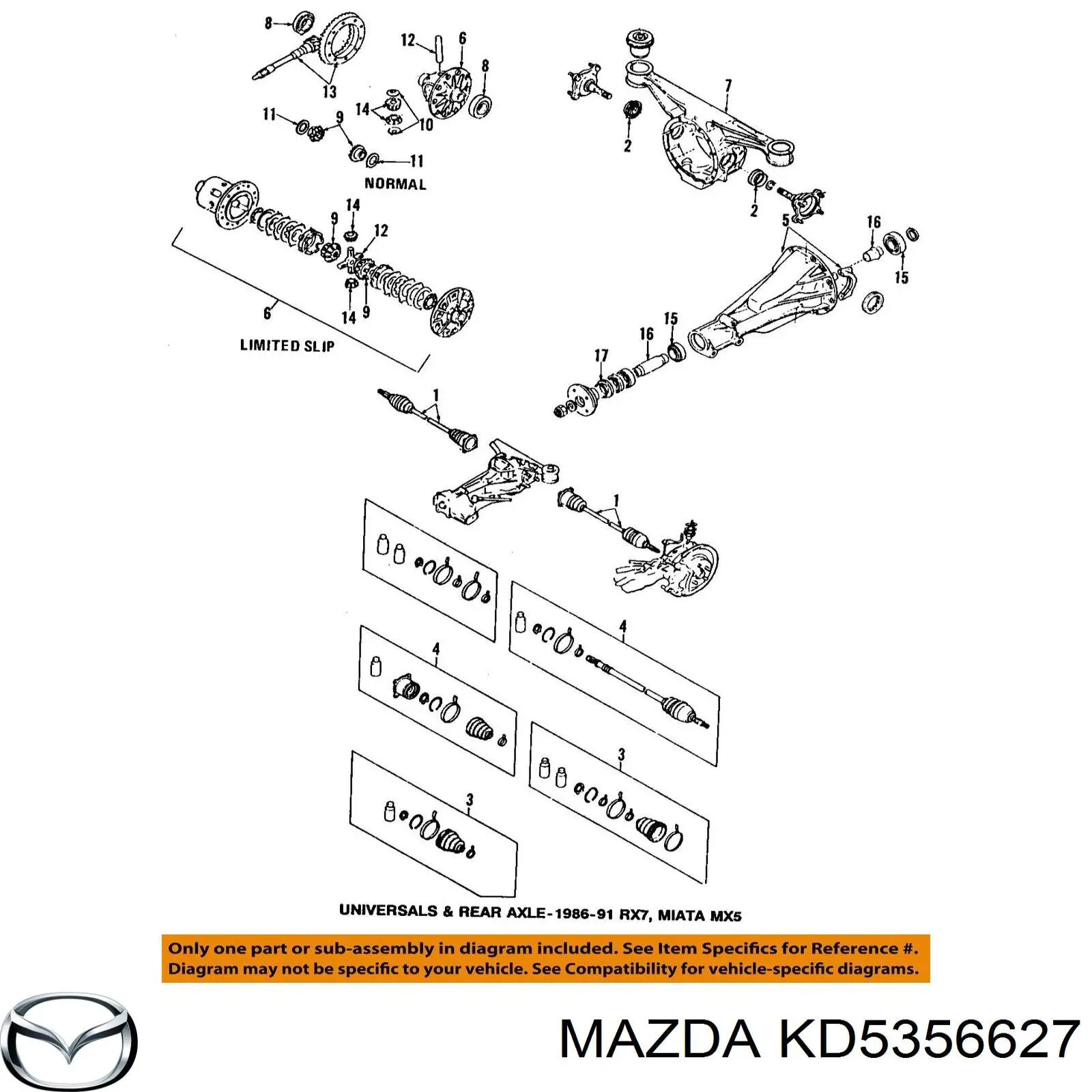 Compre KD5356627 Mazda Consola do fecho da capota