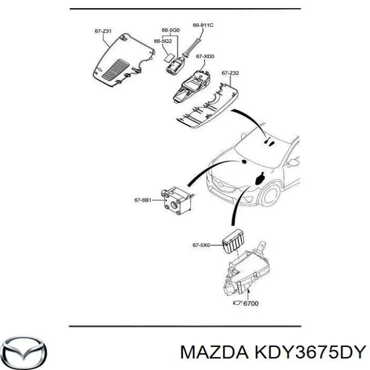 KDY3675DY Mazda Berloque de controlo de sinalização