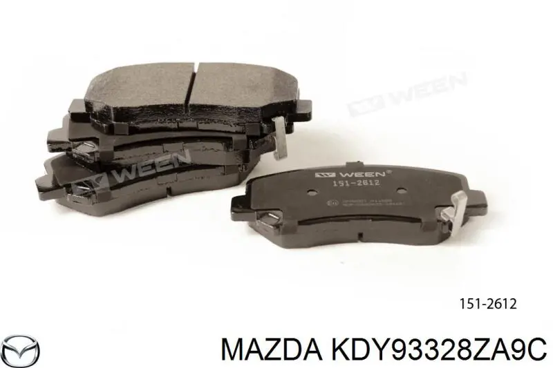 KDY93328ZA9C Mazda Sapatas do freio dianteiras de disco