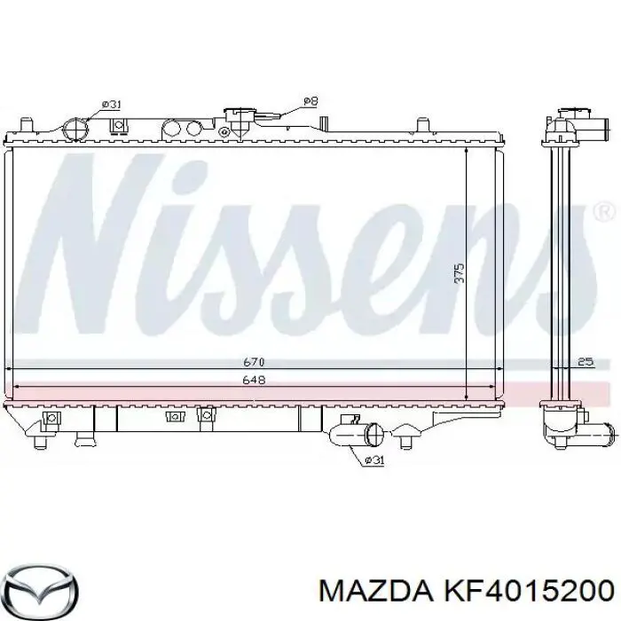 Compre KF4015200 Mazda Radiador de esfriamento de motor