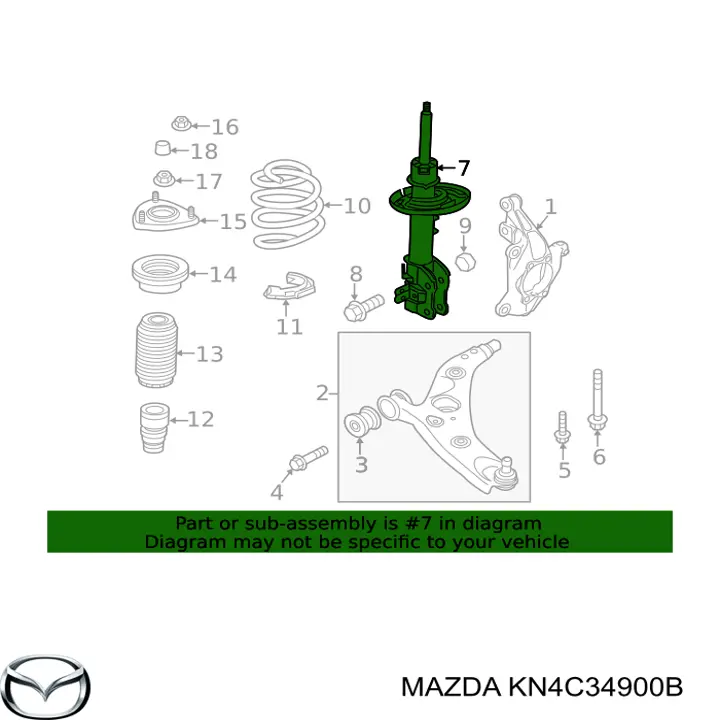 Compre KN3L34900B Mazda Amortecedor dianteiro esquerdo