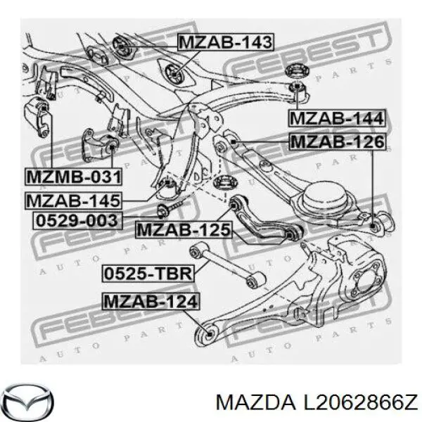 Parafuso de fixação do braço oscilante inferior traseiro, interno Mazda L2062866Z preço, a partir de 10,82 USD