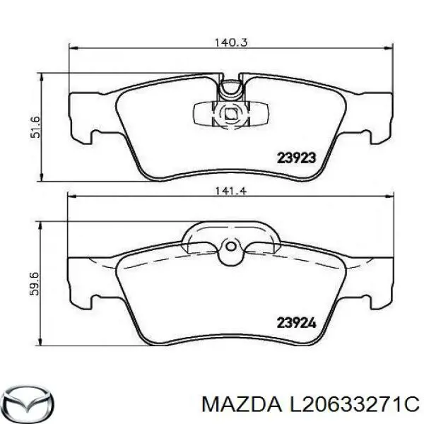 L20633271C Mazda Proteção do freio de disco dianteiro esquerdo