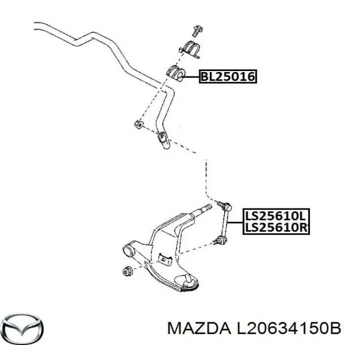 Montante direito de estabilizador dianteiro Mazda L20634150B preço, a partir de 15,50 USD