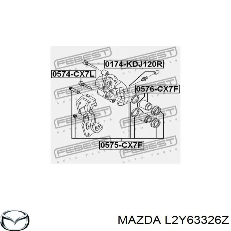 L2Y63326Z Mazda Kit de reparação de suporte do freio dianteiro