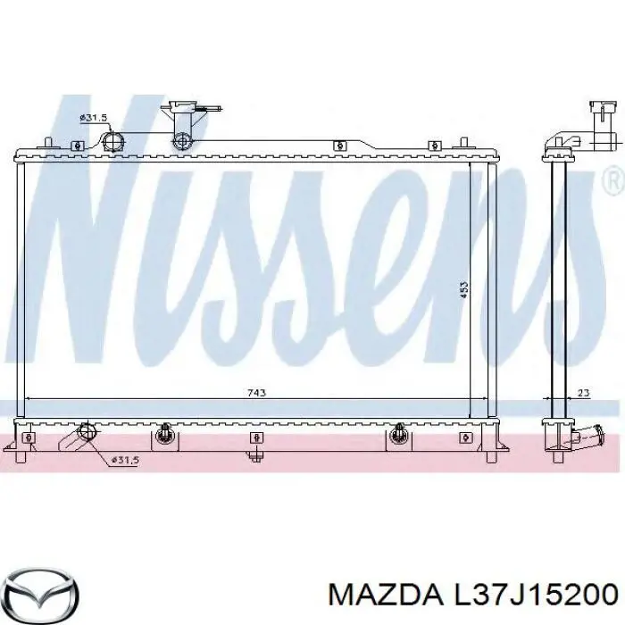 L37J15200 Mazda Radiador de esfriamento de motor