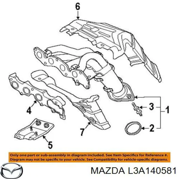 L3A140581 Mazda Vedante de tubo de admissão do silenciador