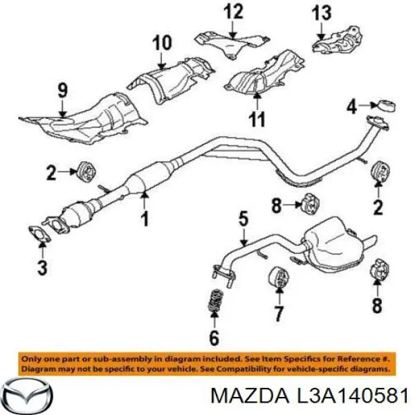 Compre L3A140581 Mazda Vedante de tubo de admissão do silenciador