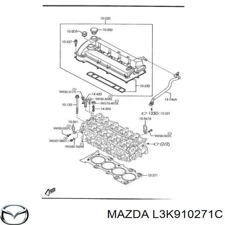 Vedante de cabeça de motor (CBC) Mazda L3K910271C preço, a partir de 56,47 USD