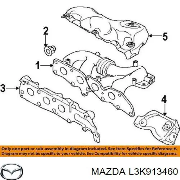 Vedante de tubo coletor de escape Mazda L3K913460 preço, a partir de 40,40 USD