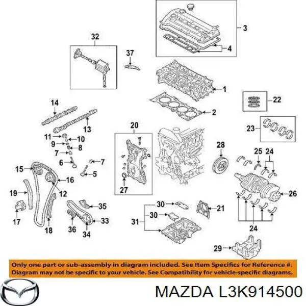 L3K914500 Mazda Reguladora de tensão da cadeia de bomba de óleo